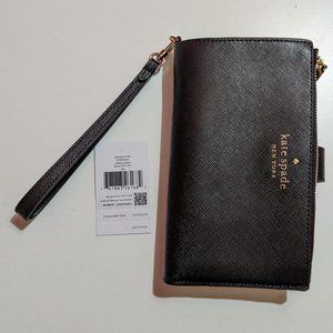 Kate Spade Staci Black Saffiano Leather Phone Wristlet Wallet